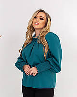 Модная стильная женская лёгкая блузка свободного кроя, рукава с широкими манжетами Софт 50-52,54-56 Цвета3