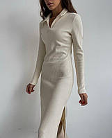 Стильное модное женское облегающее платье с длинными рукавами Мустанг Турция42-44,46-48 Цвета2 Молоко