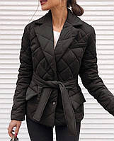 Модная женская трендовая стеганная курточка с пояском Плащёвка+силикон150 42-44, 46-48 Цвета8