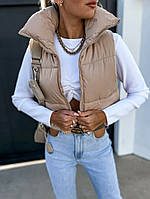 Модная женская крутая стильная жилетка на молнии Плащёвка синтепон 200 подкладка 44-46 Цвета3