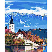 Картина по номерам Strateg ПРЕМИУМ Скандинавский пейзаж с лаком размером 40х50 см SY6078