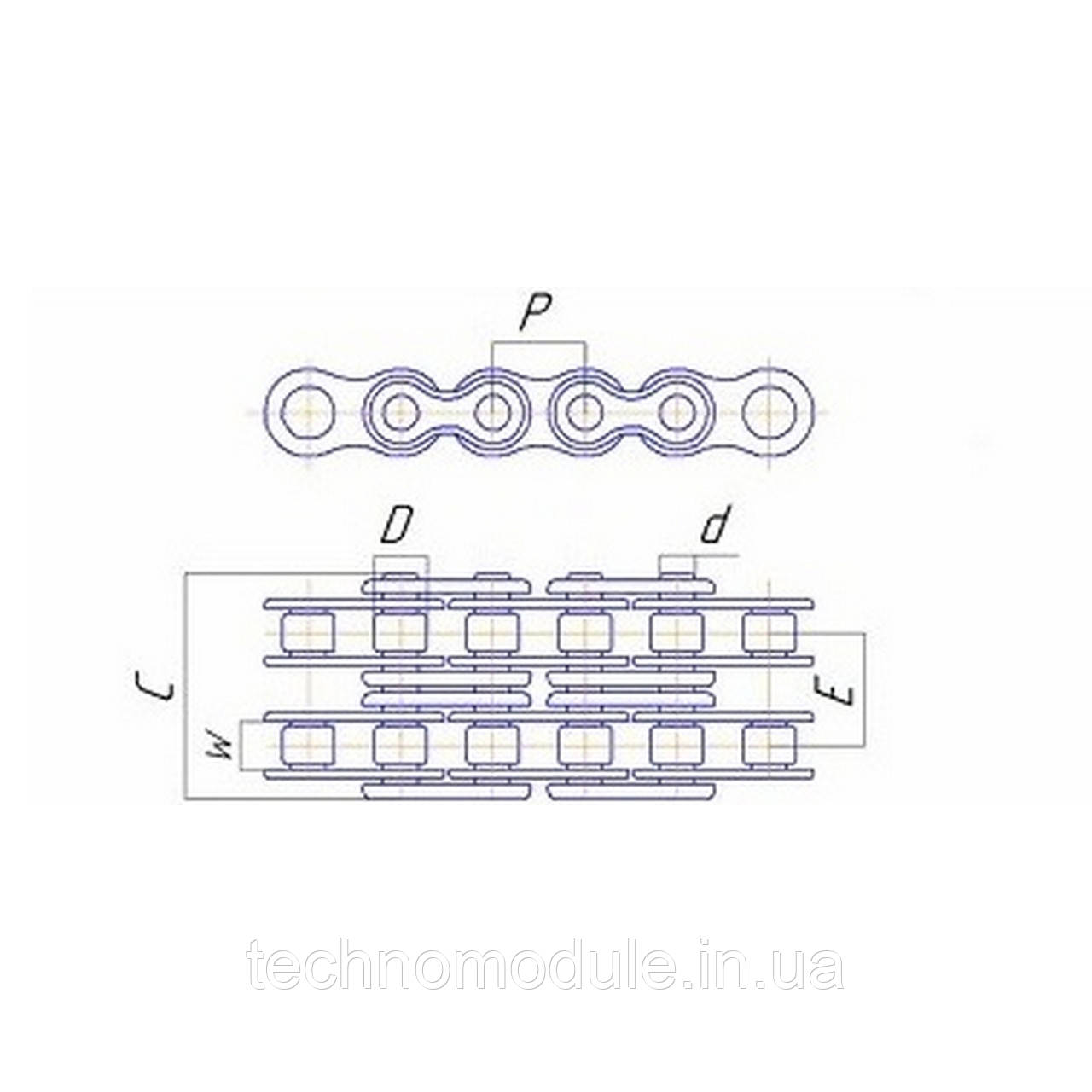 Ланцюг приводу понижуючого редуктора 17 ланок - 168F, фото 1