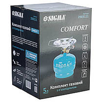 Набір газовий кемпінг із п'єзопідпалом Comfort 5 л + Пістолет термоклейовий автономний Ø 8 мм 8 Вт/6В SIGMA, фото 6
