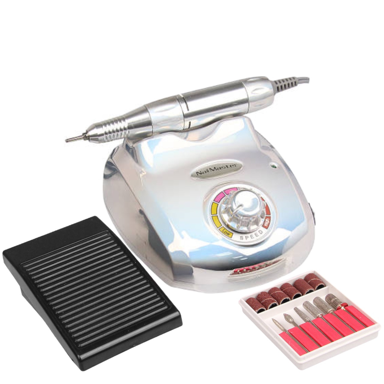 Дзеркальний фрезер DM-208 Chrom для манікюру та педикюру, 35000 об./хв. - 65 Вт. Срібний / Silver, фото 1