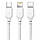 Кабель XO NB103 3in1 USB - (Lightning+MicroUSB+Type-C) 2.1A/1m (Білий), фото 4