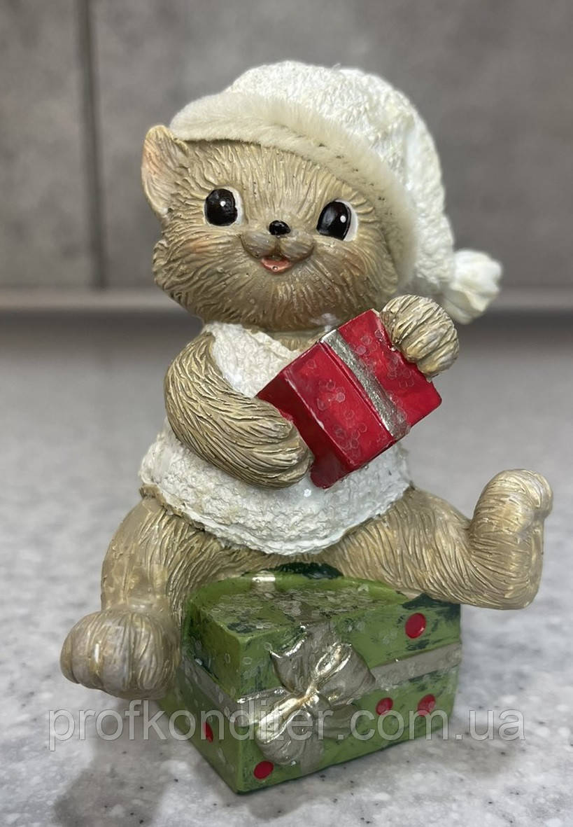 Силіконовий молд для шоколаду "Котик на подарунках", фото 1