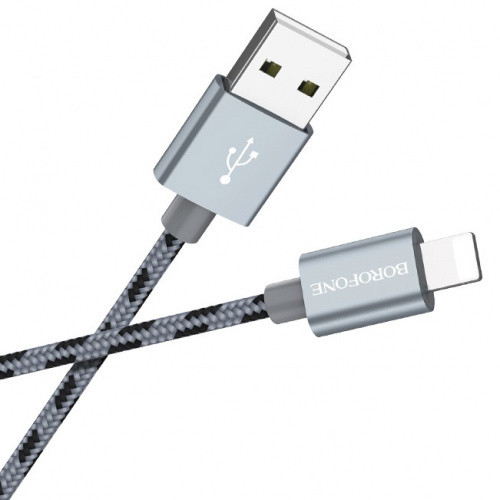 Кабель Borofone BX24 USB - Lightning 2.4A/1m (Сірий)