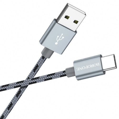 Кабель Borofone BX24 USB - Type-C 3.0A/1m (Сірий)