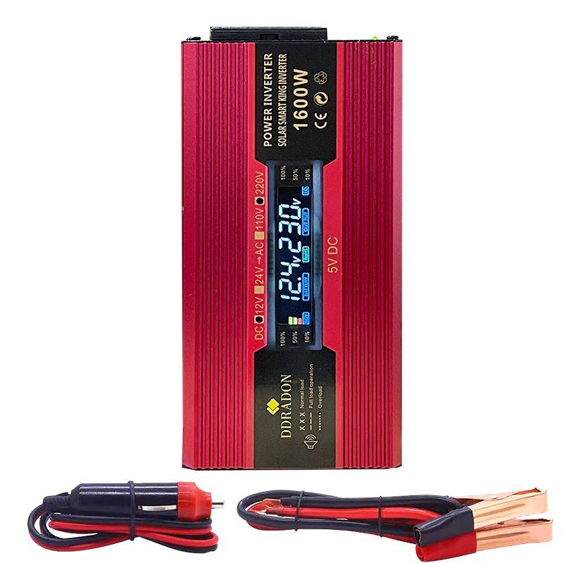 Інвертор автомобільний 12 В DC — 220 В AC DDRADON 1600 W (650 Вт) з апроксимованою синусоїдою