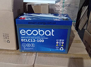 Акумулятор 100 ампер Ecobat ECLC12-100 AGM глибокого розряду для ДБЖ, для квартири, будинку, котла, насоса, інвертора, роутера