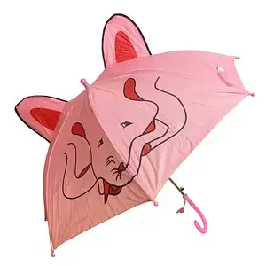 Парасолька Color-it SY-15 Light Pink тростина дитяча з вушками