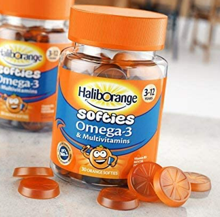 Омега 3 з вітамінами для дітей Haliborange Softies Omega-3 & Multivitamins 30 softies orange, фото 1