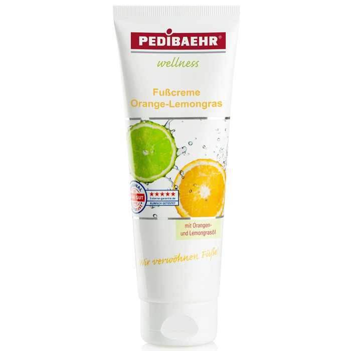 Крем для ніг з олією апельсина та лемонграсу Pedibaehr Wellness Foot Cream Orange-Lemongrass 125ml, фото 1