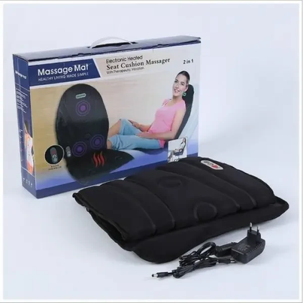 Массажная накидка на кресло с подогревом Seat Cushion Massage 2 в 1 - фото 1 - id-p1169774410