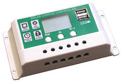 Контролер заряду RBL-30A-Li (PWM, струм 30А, 12/24В, РК індикатор, 2xUSB 5В, підтримка Li-ion та LiFePO4 АКБ)