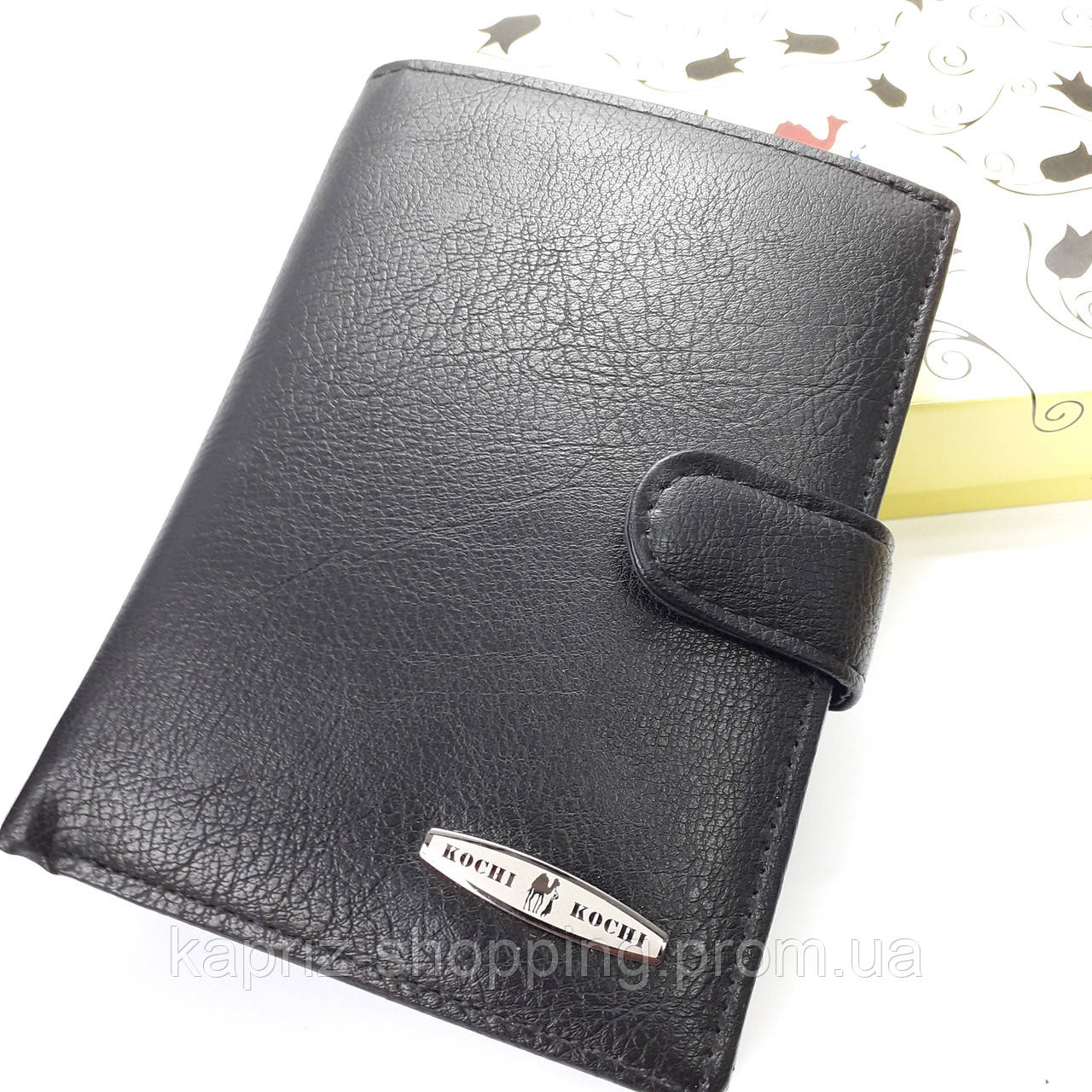 Гаманець гаманець KOCHI чорний екошкіра 11 × 14 см