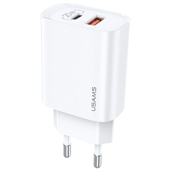Мережевий зарядний пристрій Usams Fast Charger 20 W, White (US-CC121)