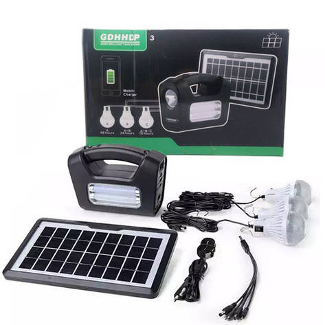Сонячна станція BL-80173 (ЗУ 220V, ліхтар, Power bank, акумулятор Li-Ion, сонячна батарея), фото 1