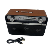 Потужний портативний радіоприймач Everton RT-309 FM/AM/SW/Bluetooth/USB з ліхтариком