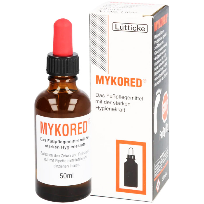 Протигрибковий лосьйон для нігтів «Мікоред» Franz Lutticke Mykored Das FuBpflegemittel 50ml, фото 1