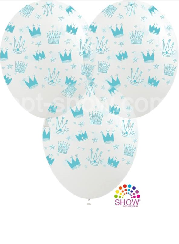 Набір латексних повітряних кульок Show Корона блакитна, 12" 30 см, 10 шт