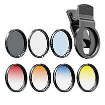 Набор фильтров для телефона смартфона 7 в 1, линзы для телефона 37 мм (APL-37UV-7G), фото 5