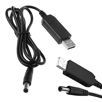 Кабель живлення з 5V на 12V для роутера/модему USB DC, 1м / Шнур для роутера Wifi / USB кабель для роутера