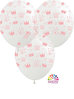 Набор латексных воздушных шаров Show Корона розовая, 12" 30 см, 10 шт