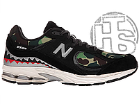 Мужские кроссовки New Balance 2002R BAPE Black Green Camo M2002RBF