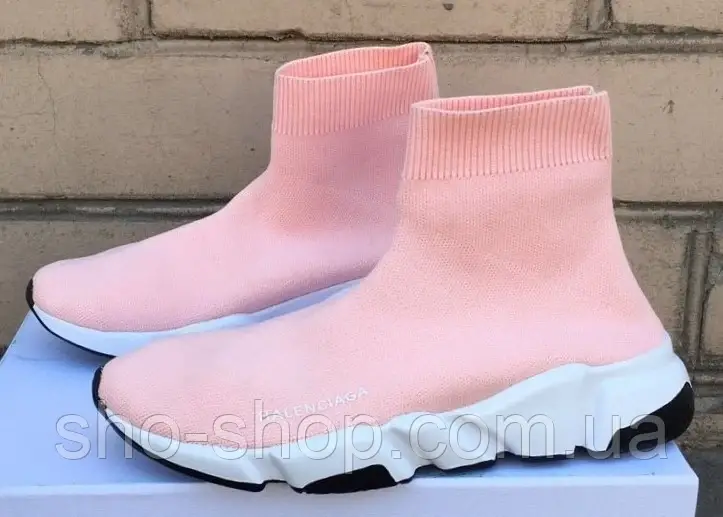 Женские кроссовки Balenciaga Speed Mid Sneaker Pink/White, фото 1
