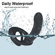 Вібратор Love Toy з подвійним проникненням, секс-іграшка для пар із ремінцем та ерекційним кільцем, фото 4