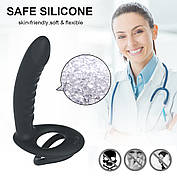 Вібратор Love Toy з подвійним проникненням, секс-іграшка для пар із ремінцем та ерекційним кільцем, фото 5