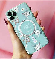 TPU+PC чехол Secret Garden with MagSafe для Apple iPhone 13 Pro (6.1") (Mint) 58010