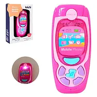 Игрушечный телефон Kaichi K999-72G/B Pink музыкальный развивающий со светом