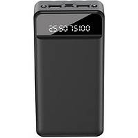 Портативний акумулятор з ліхтариком Повербанк Power Bank XO PR164 30000mAh with Flashlight 2USB+Type-C, Black