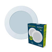 Світильник стельовий світлодіодний вбудований круглий 9W 4000K SAPFIR (комплект 2 шт.) CRYSTAL DNL-002