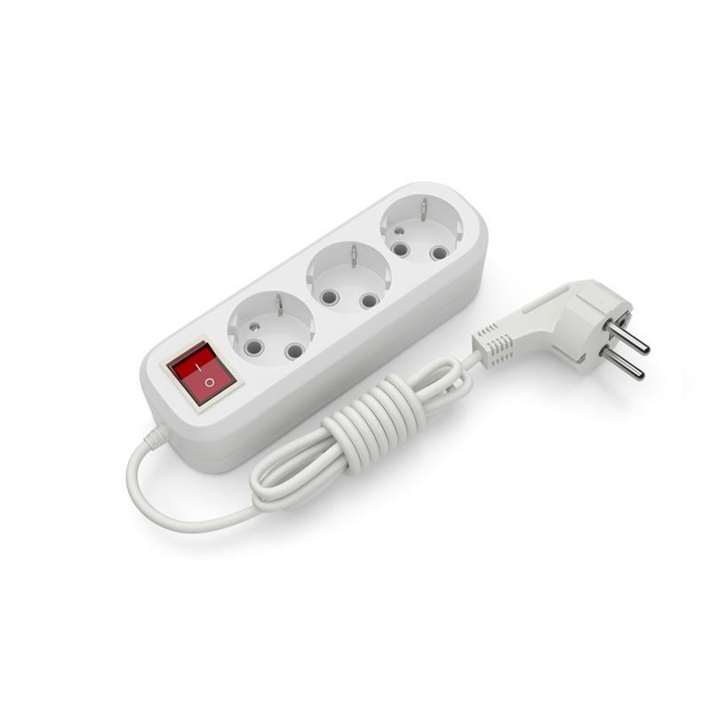 Подовжувач блоковий (ABS) Electrum 3гресда 3 м із заземленням і вимикачем C-ES-1813, фото 1