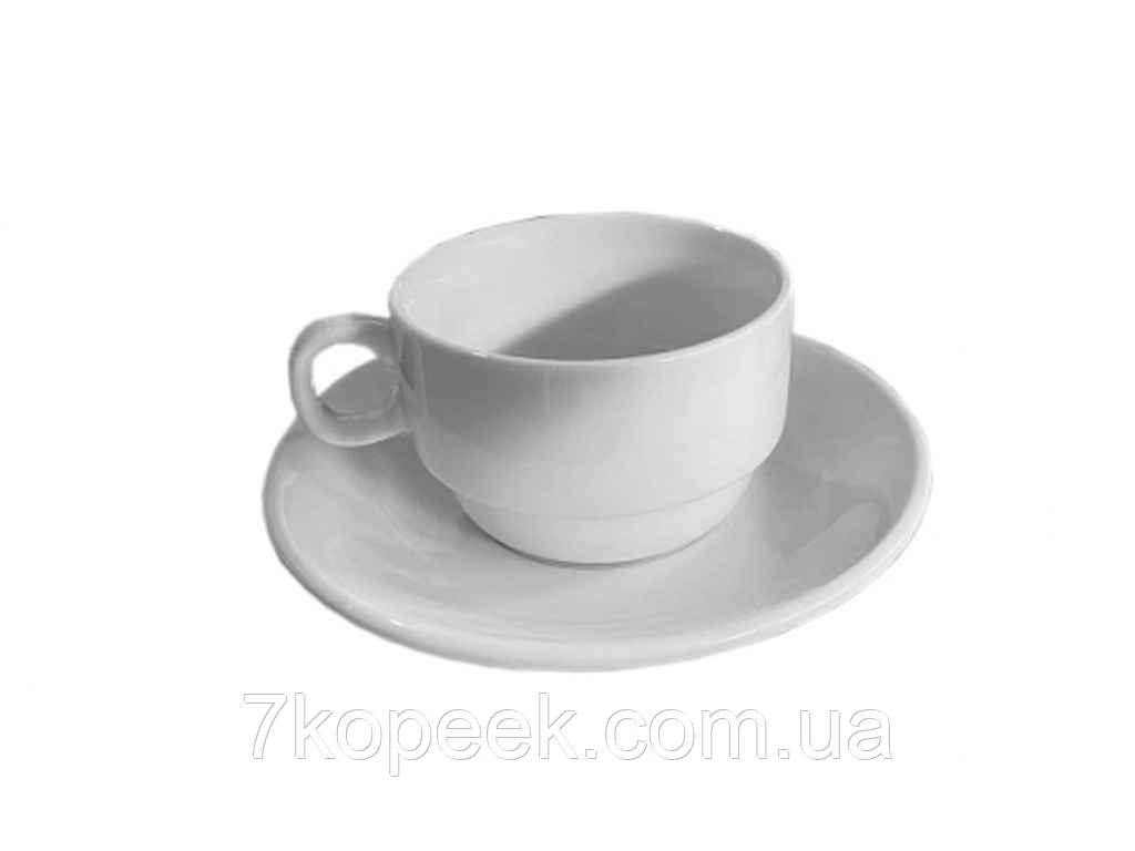 Чашка 250мл Фарфор З Блюдцем Біла (блюдце-16 См) 13640-03-00 ТМ SNT ...