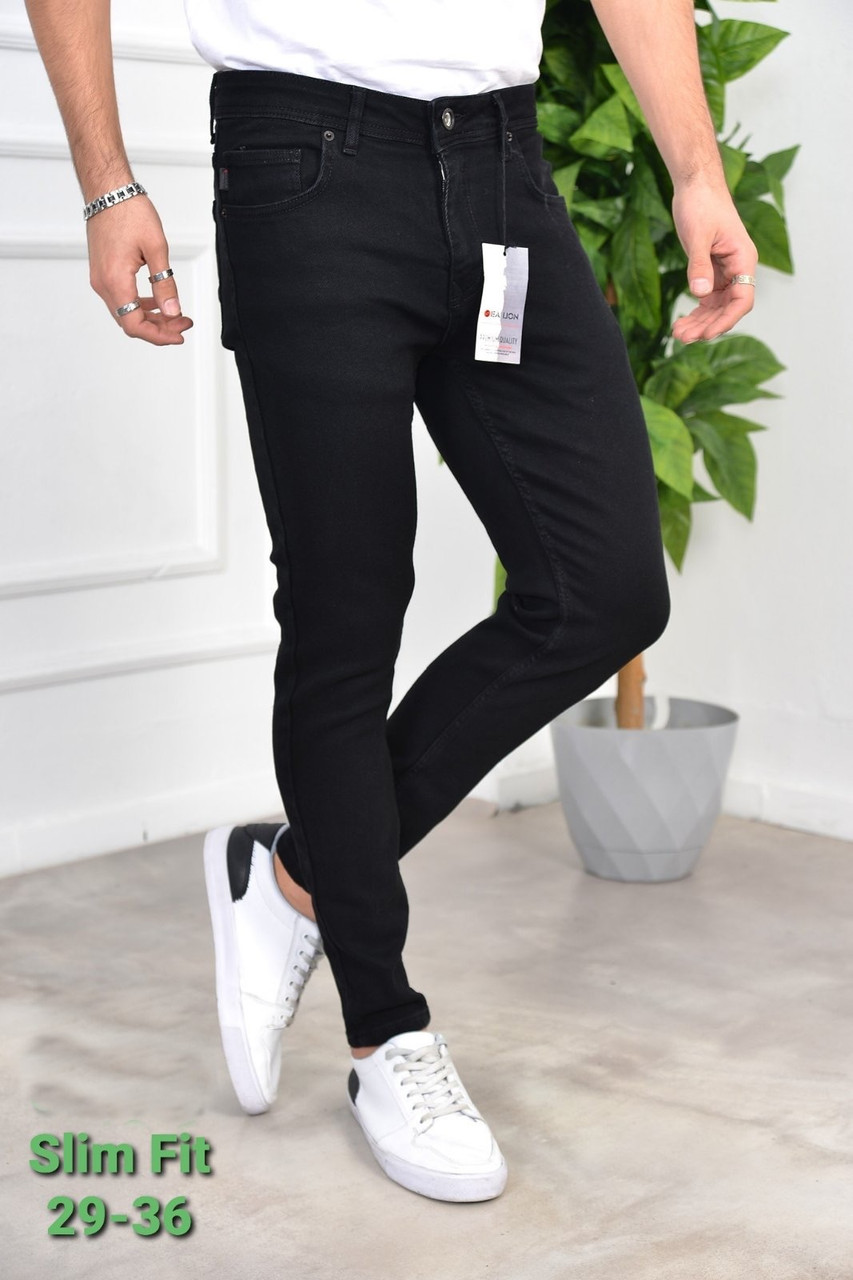Чоловічі джинси SLIM FIT Туреччина чорні, фото 1