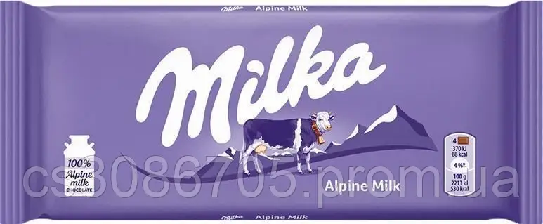 Milka Alpine Milk,Шоколад Мілка альпійське молоко,100грамм - фото 1 - id-p1737045107