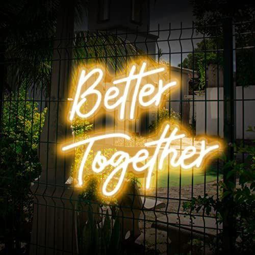 VEVOR Better Together Neon Sign 13"x7"+18"x8", теплий білий світлодіод, регульована яскравість за допомогою пульта дистанційного к