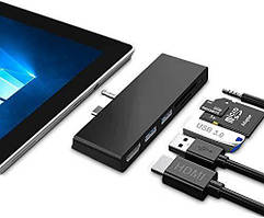 Док-станція Microsoft Surface Go для Surface Go/Go 2, док-станція 6 в 2 з 4K HDMI, 3 портами USB3.0,