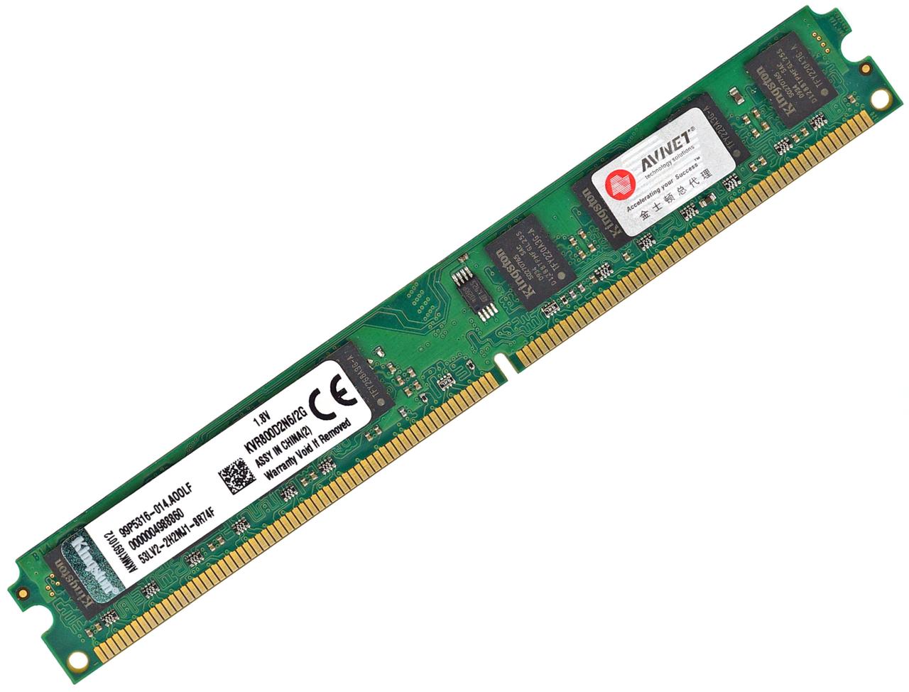 Оперативна пам'ять DDR2 2 GB PC2-6400 KVR800D2N6/2Gb 800Mhz, універсальна 2Гб ДДР2 INTEL і AMD (ОЗУ 2 Гб)