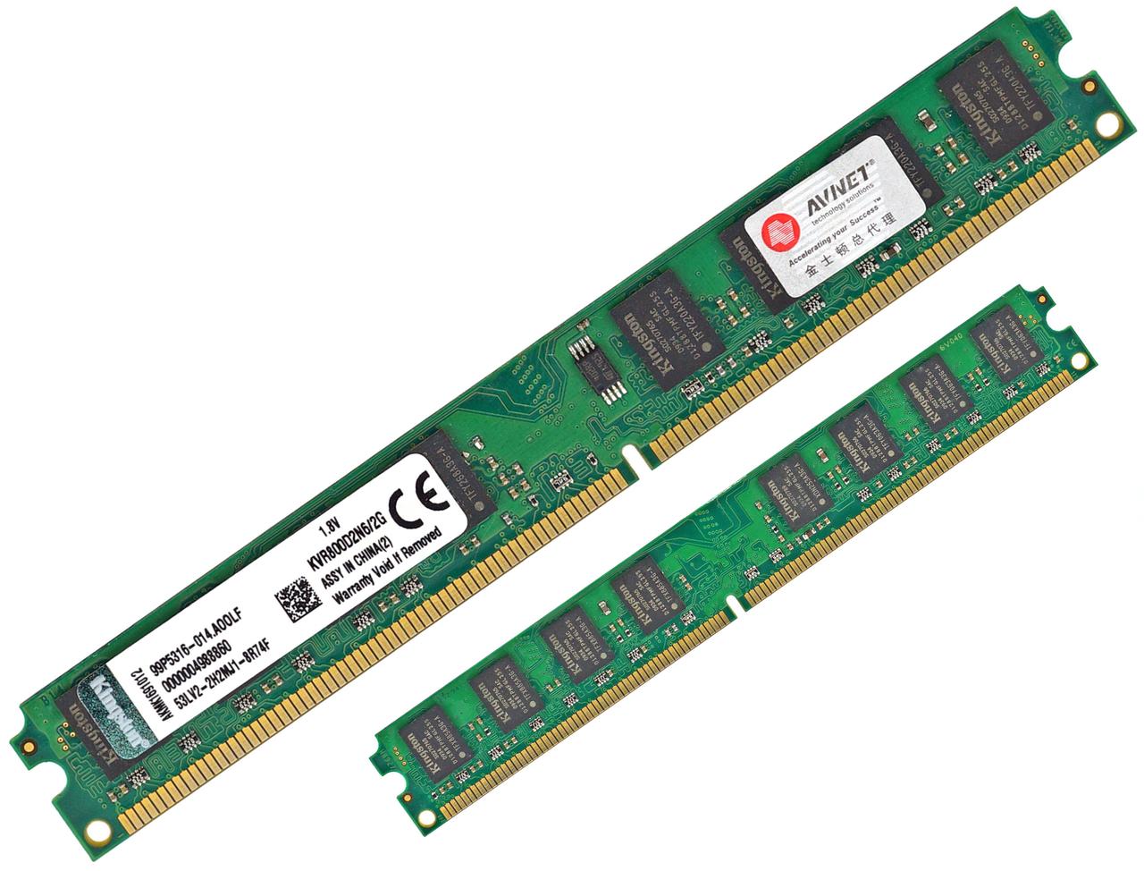 Оперативна пам'ять DDR2 2GB 800MHz (DDR2 2 Гб) для INTEL і AMD (універсальна) KVR800D2N6/2G