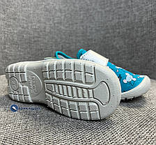 Дитячі балетки з коттону бірюзового кольору, фото 2