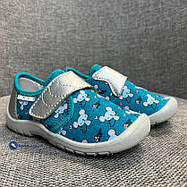 Дитячі балетки з коттону бірюзового кольору, фото 3