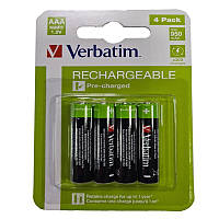 Аккумулятор AAA Verbatim 950mAh NiMH , 1шт (блистер по 4шт) HR03 предзаряженные