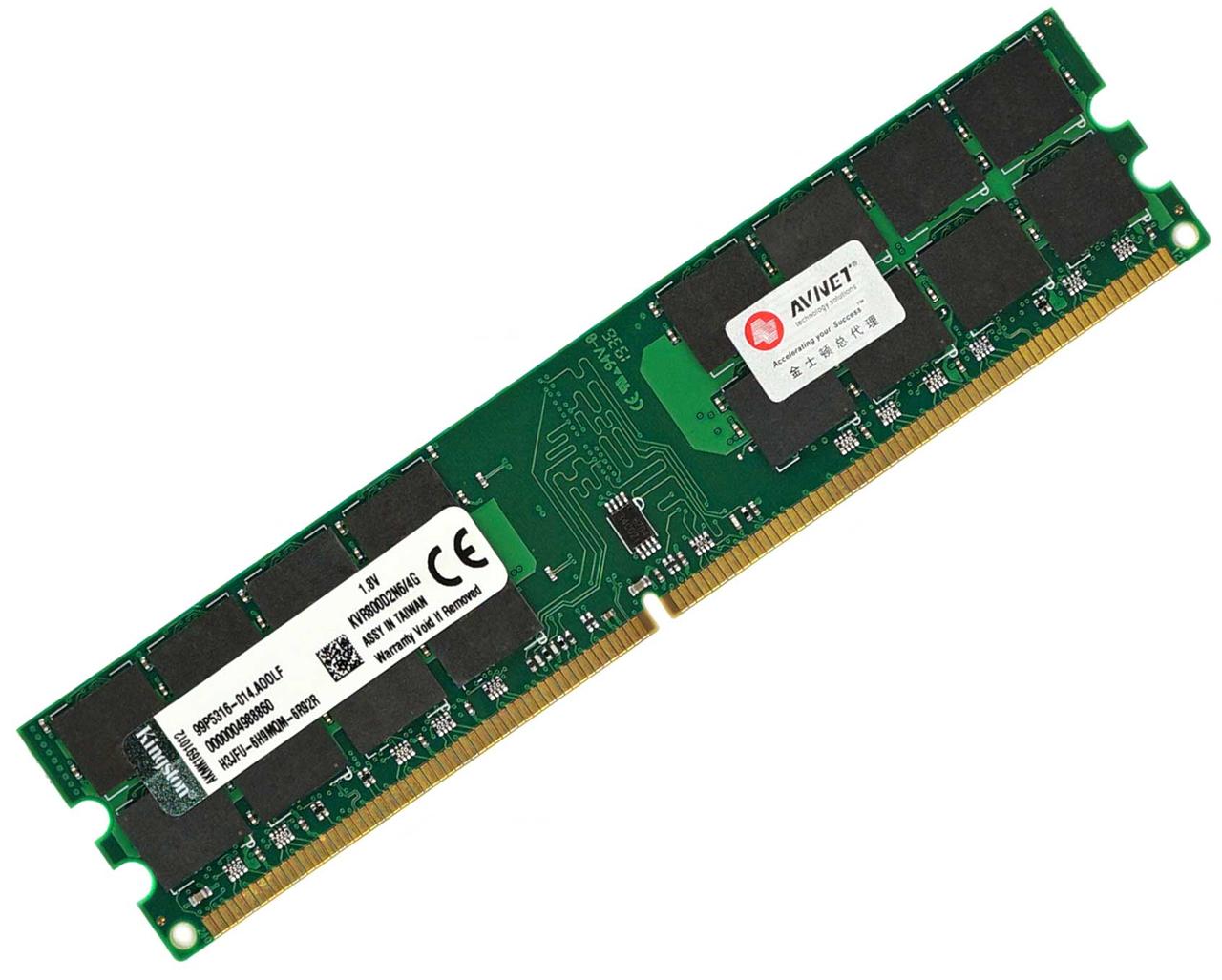 Оперативна пам'ять DDR2 4GB (для Intel) KVR800D2N6/4G 800MHz — універсальна ДДР2 4 Гб ОЗУ PC2-6400 для Інтел