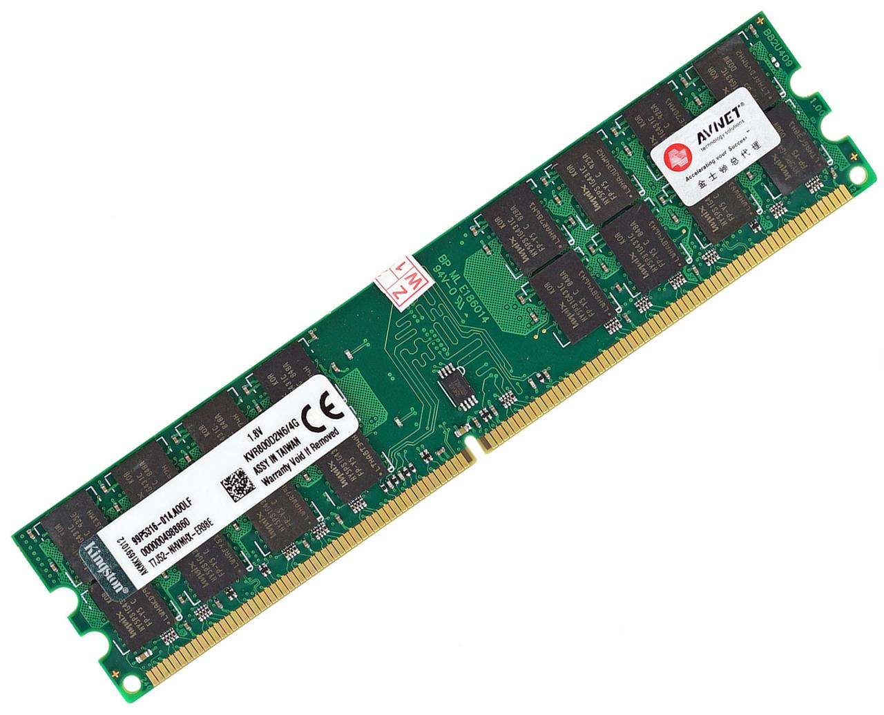 Оперативна пам'ять DDR2 4Gb 800MHz AMD (KVR800D2N6/4G) — ОЗУ ДДР2 4 Гб для АМД 4096MB PC2-6400, фото 1