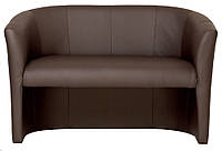 Офисный двухместный диван для зон ожидания Клуб Club Eco-35 экокожа коричневый Новый Стиль
